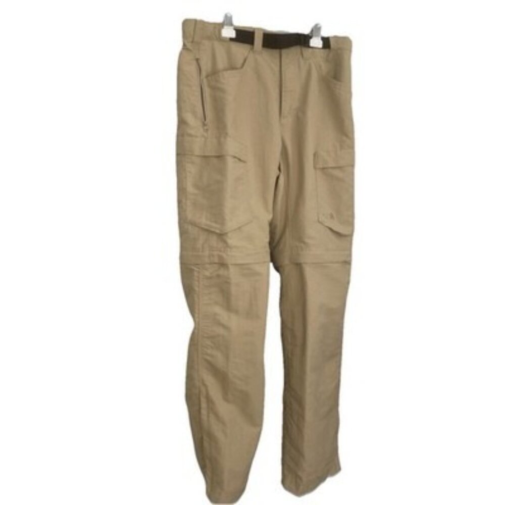 The North Face Convertible Cargo Hiking Belted Pants Tan Size 32 Inseam 31 - Picture 2 of 16